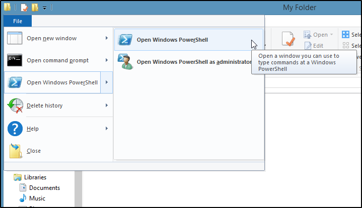 Open Powershell From File Explorer