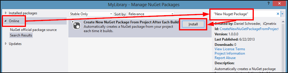Install NuGet Package From Package Manager
