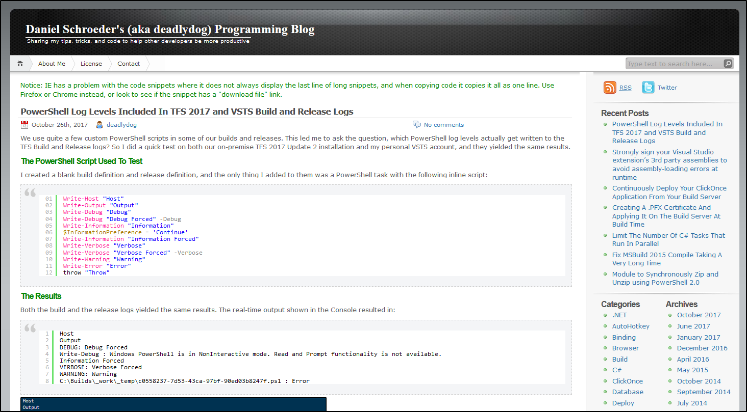 Old WordPress Blog Screenshot