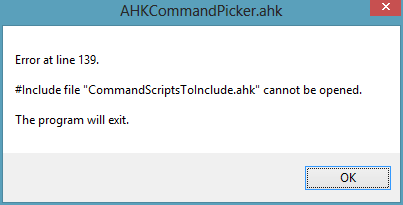 AHK Cannot Open Include File