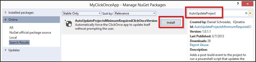 install clickonce programmatically definition