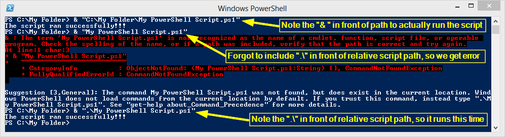 Run PowerShell script the right way