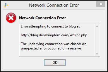 WLW Network Connection Error