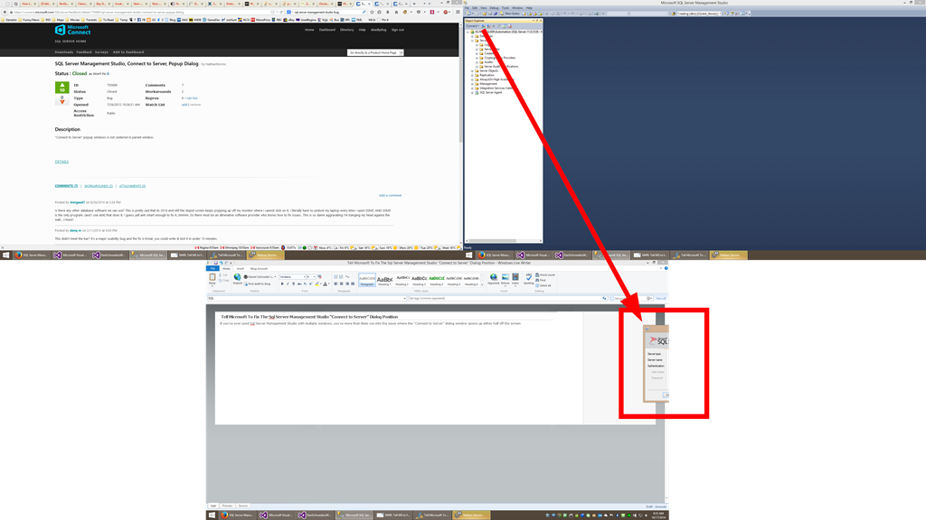 Sql Management Studio Multi-Monitor Bug