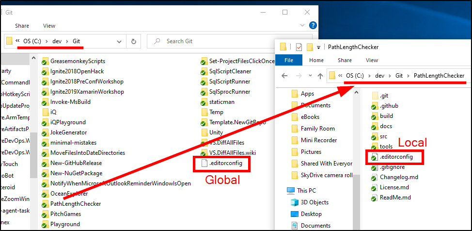 Editorconfig files in File Explorer