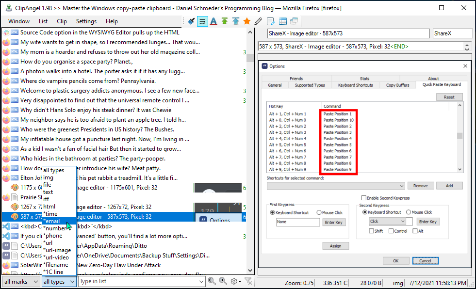 clipboard master defualt paste