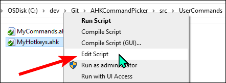 Windows File Explorer context menu for .ahk files Edit Script option