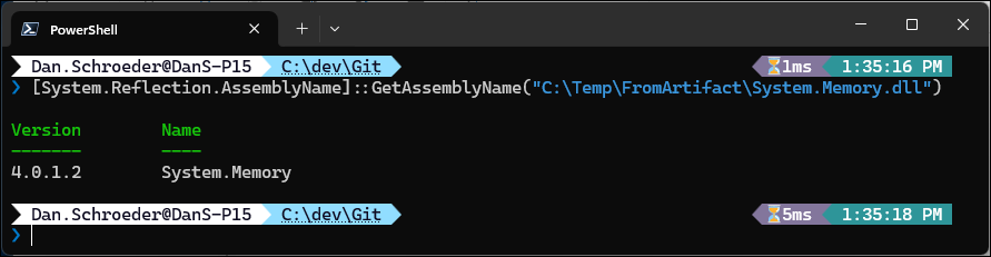 Using PowerShell to get the assembly version of a DLL file