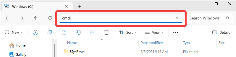 File Explorer address bar