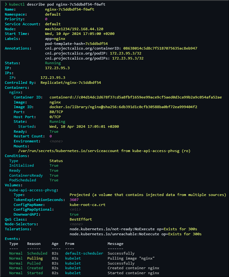Kubecolor sample output 2